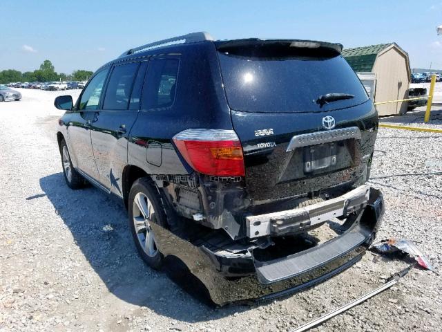 JTEES43A082089964 - 2008 TOYOTA HIGHLANDER BLACK photo 3