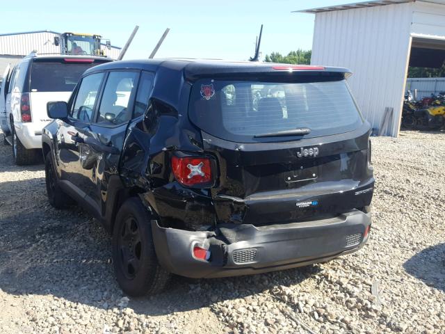 ZACCJAAT3FPB45920 - 2015 JEEP RENEGADE S BLACK photo 3