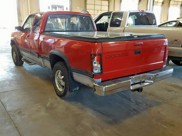 1B7GG23Y8TS543354 - 1996 DODGE DAKOTA RED photo 3