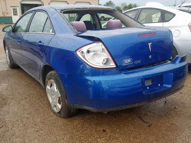 1G2ZF58B674171058 - 2007 PONTIAC G6 VALUE L BLUE photo 3