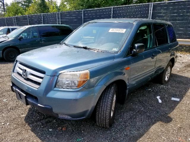 5FNYF28136B039623 - 2006 HONDA PILOT LX BLUE photo 2