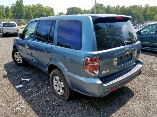 5FNYF28136B039623 - 2006 HONDA PILOT LX BLUE photo 3