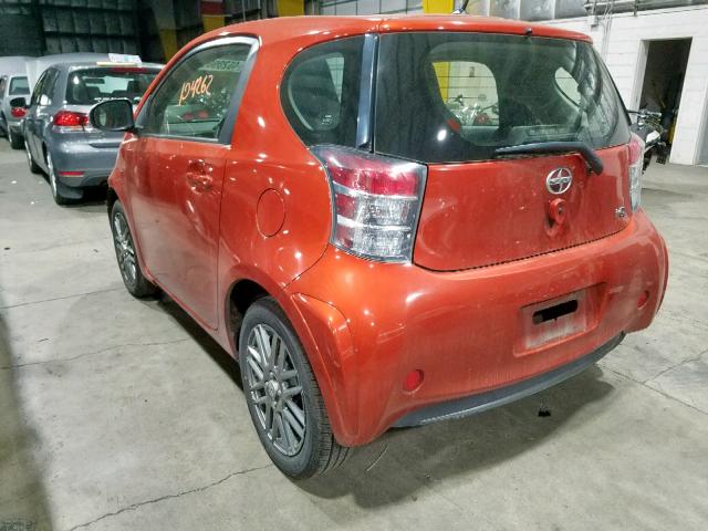 JTNJJXB01CJ021151 - 2012 TOYOTA SCION IQ ORANGE photo 3