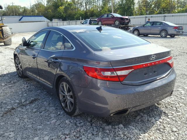 KMHFH4JGXDA250542 - 2013 HYUNDAI AZERA GLS GRAY photo 3