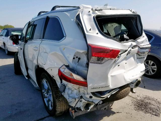 5TDDGRFHXKS052623 - 2019 TOYOTA HIGHLANDER WHITE photo 3