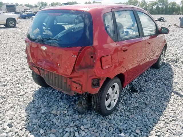 KL1TD66608B112806 - 2008 CHEVROLET AVEO BASE Qırmızı foto 4