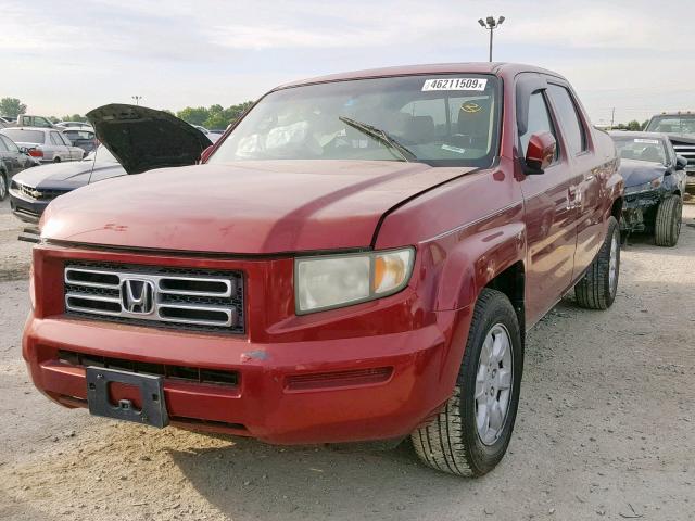 2HJYK16516H549650 - 2006 HONDA RIDGELINE RED photo 2