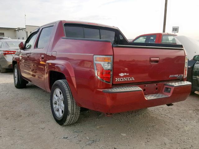 2HJYK16516H549650 - 2006 HONDA RIDGELINE RED photo 3