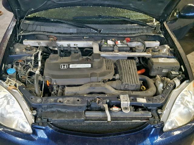 JHMZE14725S000324 - 2005 HONDA INSIGHT BLUE photo 7