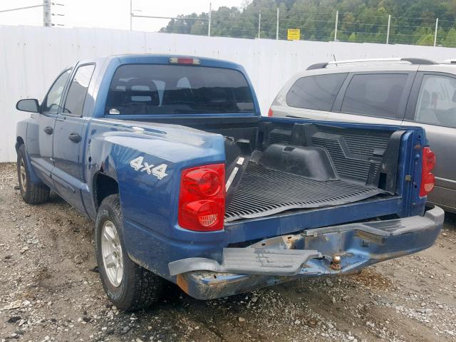 1D7HW48N25S202963 - 2005 DODGE DAKOTA QUA BLUE photo 3