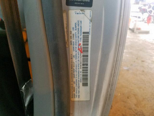 3VWCB21C52M461266 - 2002 VOLKSWAGEN NEW BEETLE ვერცხლისფერი ფოტო 10