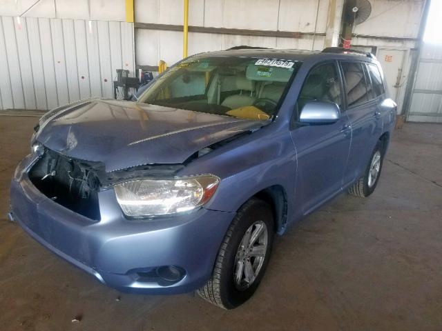 5TDZK3EH7AS008984 - 2010 TOYOTA HIGHLANDER BLUE photo 2