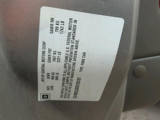 1G1NE52J6X6163181 - 1999 CHEVROLET MALIBU LS 米色 照片 10