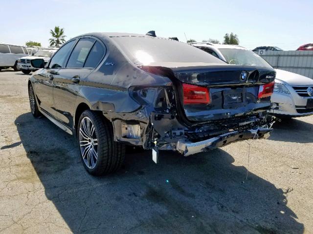 WBAJB1C50KB376648 - 2019 BMW 530XE BLACK photo 3