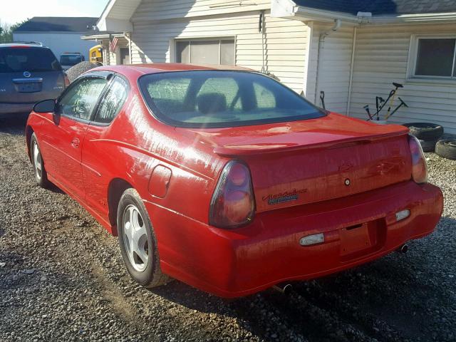 2G1WX12K749110722 - 2004 CHEVROLET MONTE CARL RED photo 3