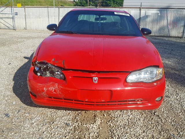 2G1WX12K749110722 - 2004 CHEVROLET MONTE CARL RED photo 9