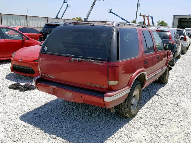 1GNCS13W7T2152421 - 1996 CHEVROLET BLAZER RED photo 4