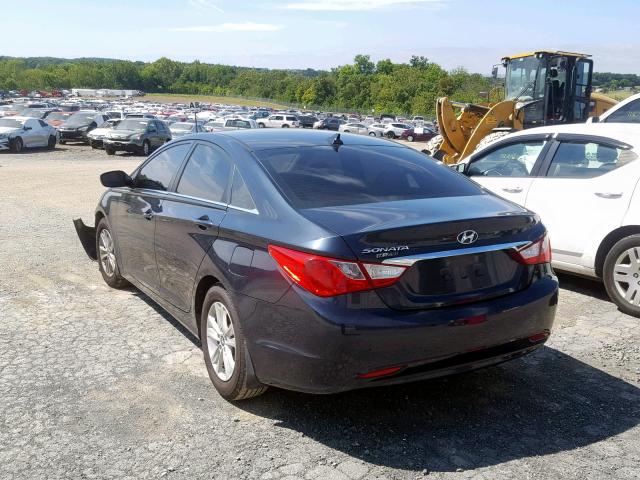 5NPEB4AC1DH530955 - 2013 HYUNDAI SONATA GLS BLUE photo 3