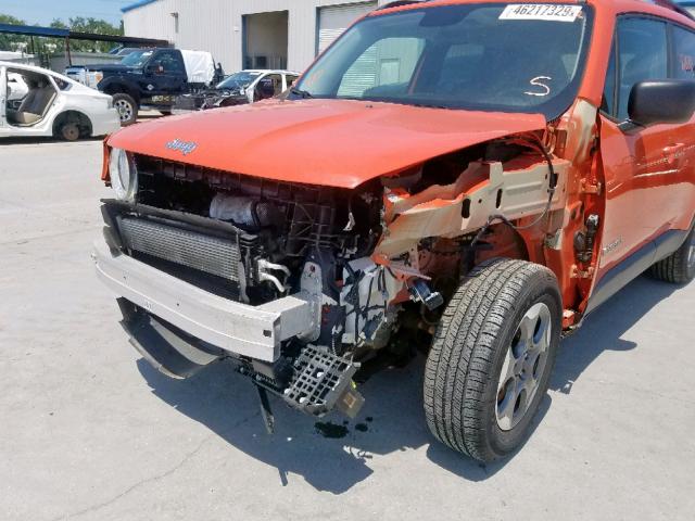 ZACCJAAB3HPE51350 - 2017 JEEP RENEGADE S ORANGE photo 9