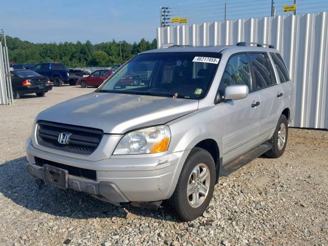 2HKYF18745H555505 - 2005 HONDA PILOT EXL SILVER photo 2