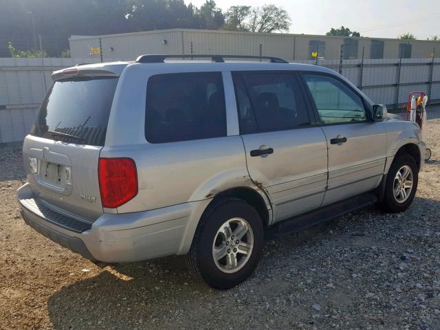 2HKYF18745H555505 - 2005 HONDA PILOT EXL SILVER photo 4