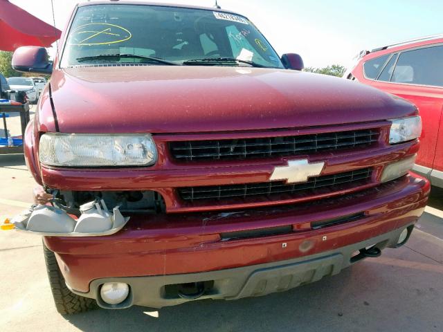 3GNFK16Z15G261681 - 2005 CHEVROLET SUBURBAN K MAROON photo 9