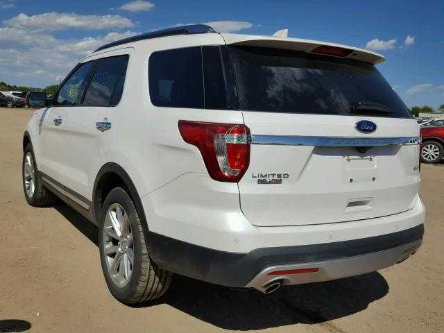 1FM5K8F86HGD54695 - 2017 FORD EXPLORER L WHITE photo 3