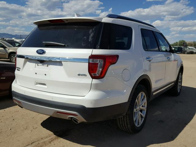 1FM5K8F86HGD54695 - 2017 FORD EXPLORER L WHITE photo 4