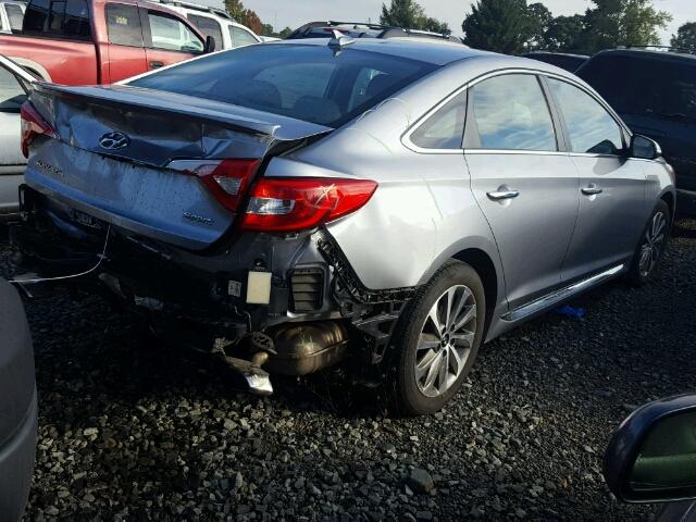 5NPE34AF9FH057493 - 2015 HYUNDAI SONATA SPO SILVER photo 4