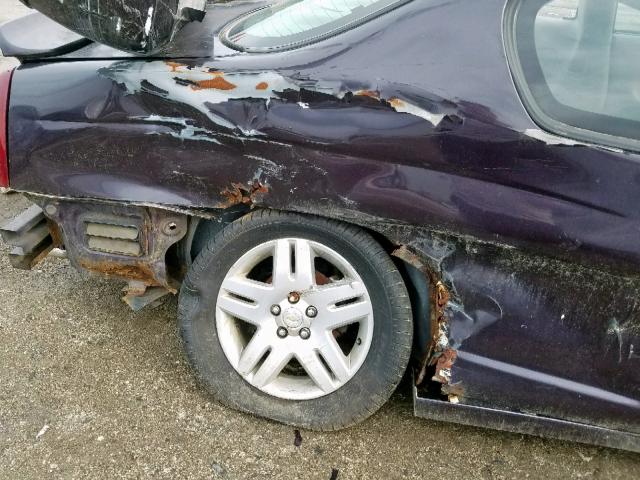 2G1WK15K079202589 - 2007 CHEVROLET MONTE CARL იასამნისფერი ფოტო 9