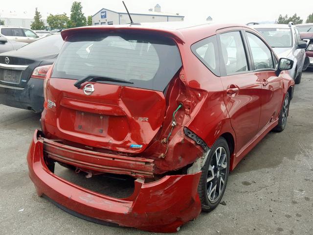 3N1CE2CP6FL392404 - 2015 NISSAN VERSA NOTE RED photo 4