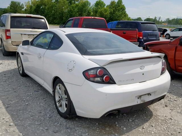 KMHHM66D28U276085 - 2008 HYUNDAI TIBURON GS WHITE photo 3