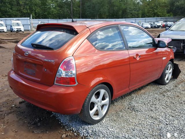 KMHCN36C89U134130 - 2009 HYUNDAI ACCENT SE RED photo 4