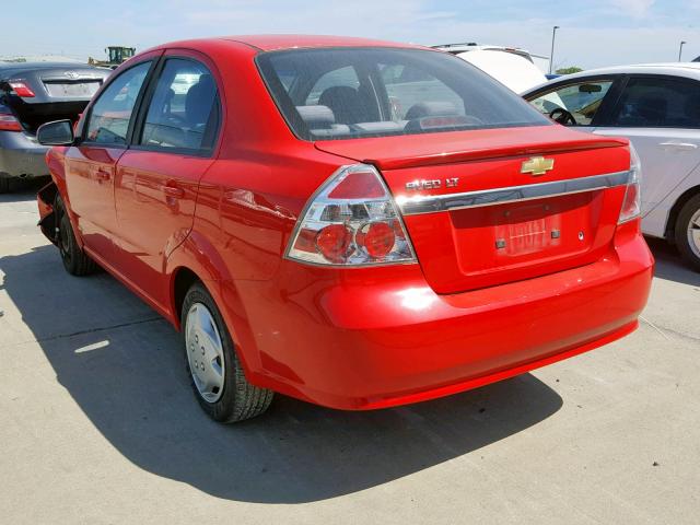 KL1TD5DE2AB126197 - 2010 CHEVROLET AVEO LS RED photo 3