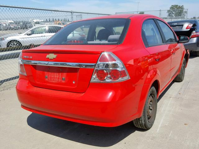 KL1TD5DE2AB126197 - 2010 CHEVROLET AVEO LS RED photo 4