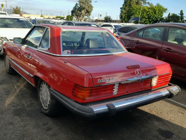 WDBBA48D0JA078308 - 1988 MERCEDES-BENZ 560 SL RED photo 3