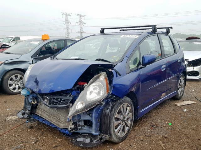 JHMGE8G59DC009458 - 2013 HONDA FIT SPORT BLUE photo 2