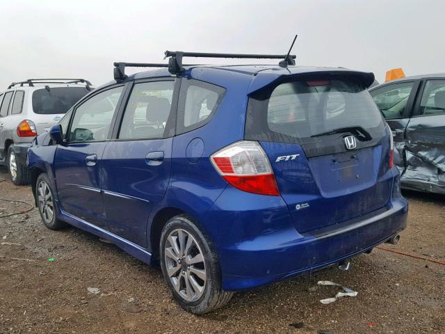 JHMGE8G59DC009458 - 2013 HONDA FIT SPORT BLUE photo 3