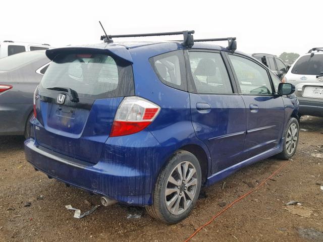 JHMGE8G59DC009458 - 2013 HONDA FIT SPORT BLUE photo 4