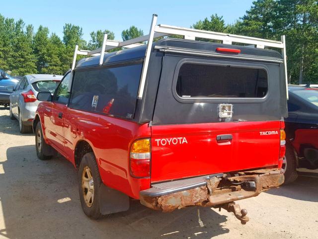 5TENL42NX2Z031546 - 2002 TOYOTA TACOMA RED photo 3