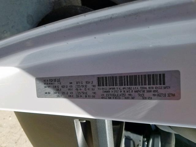 3C6TRVBGXJE147257 - 2018 RAM PROMASTER 白色 照片 10