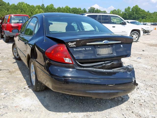 1FAFP55292A254158 - 2002 FORD TAURUS SES BLACK photo 3