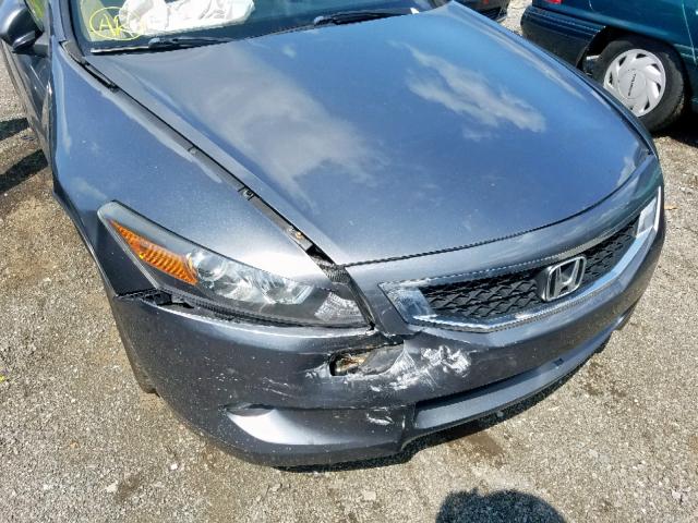 1HGCS228X8A013836 - 2008 HONDA ACCORD EXL GRAY photo 9