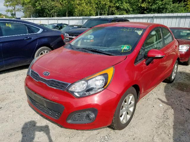 KNADN5A36D6120569 - 2013 KIA RIO EX RED photo 2