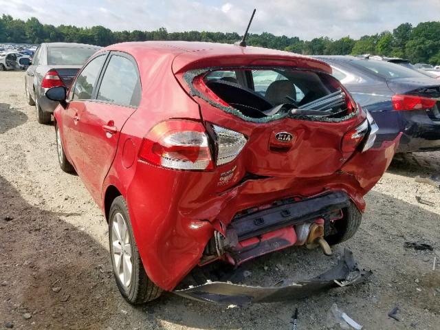 KNADN5A36D6120569 - 2013 KIA RIO EX RED photo 3