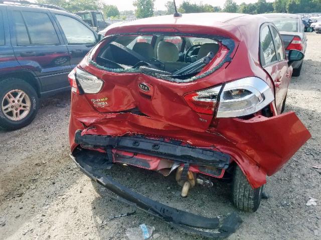 KNADN5A36D6120569 - 2013 KIA RIO EX RED photo 9