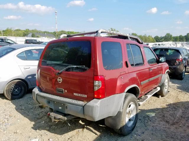 5N1ED28T54C609458 - 2004 NISSAN XTERRA XE BURGUNDY photo 4