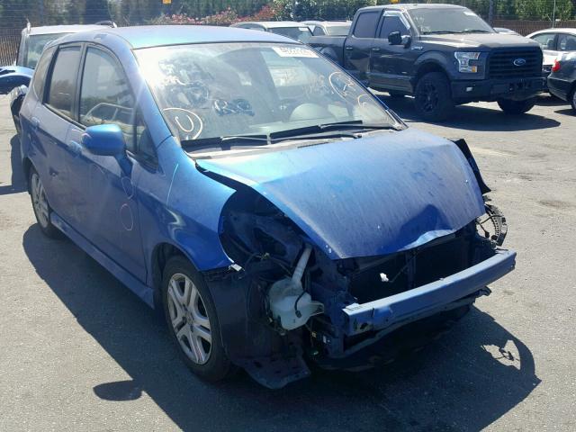 JHMGD38637S044245 - 2007 HONDA FIT S BLUE photo 1