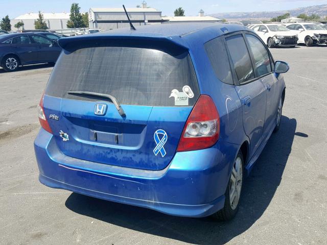 JHMGD38637S044245 - 2007 HONDA FIT S BLUE photo 4