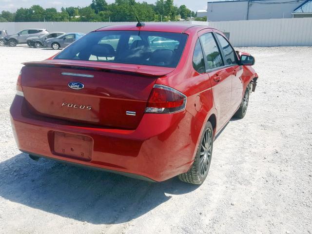 1FAHP3GNXBW151452 - 2011 FORD FOCUS SES RED photo 4